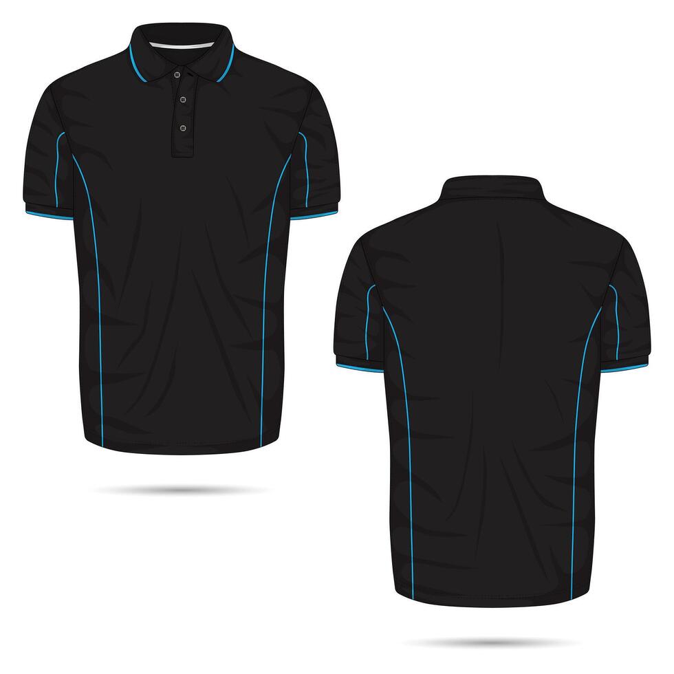 décontractée polo chemise maquette de face et retour vue vecteur