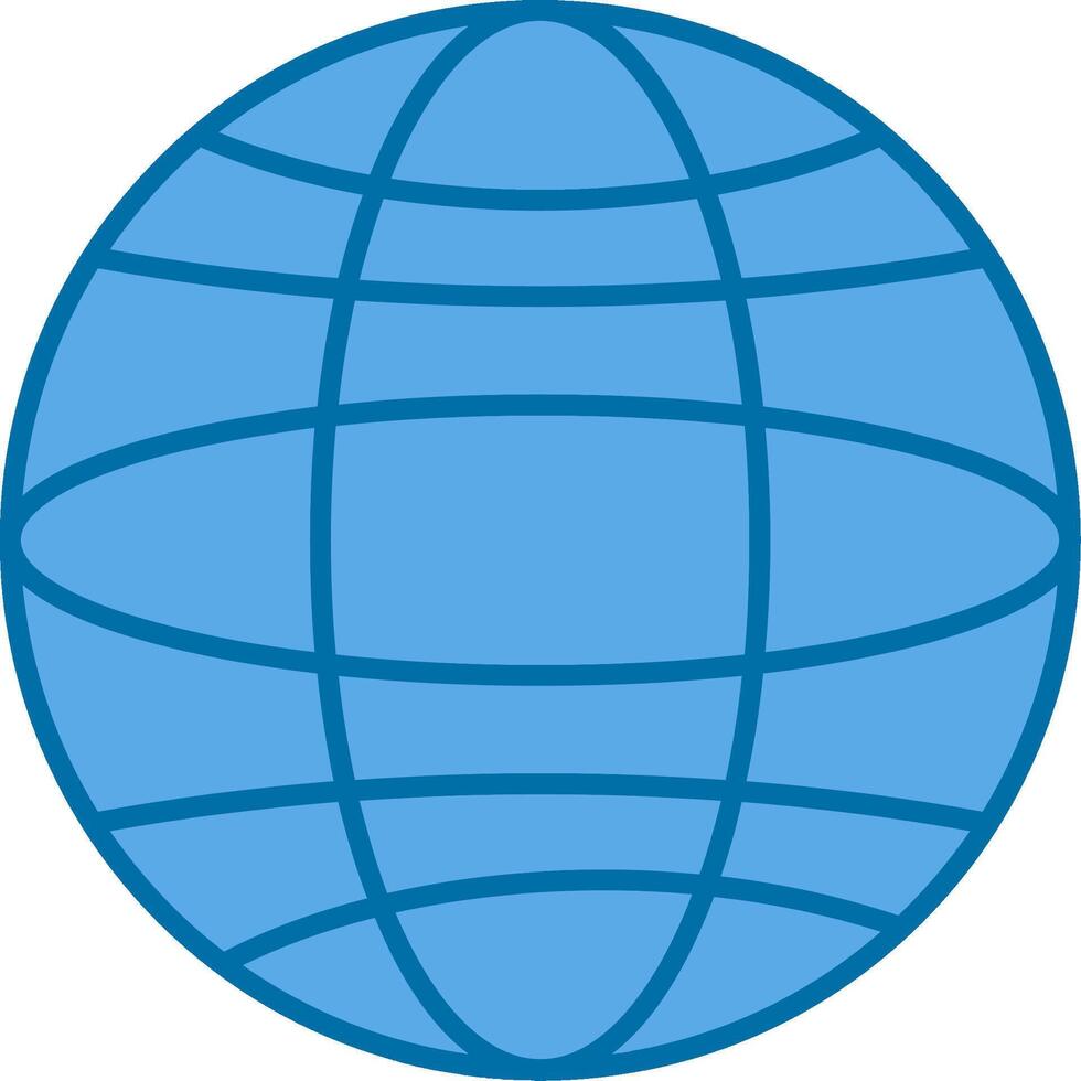 globe rempli bleu icône vecteur