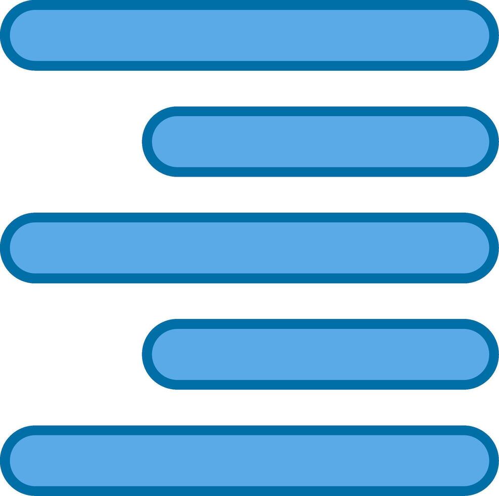 horizontal droite aligner rempli bleu icône vecteur