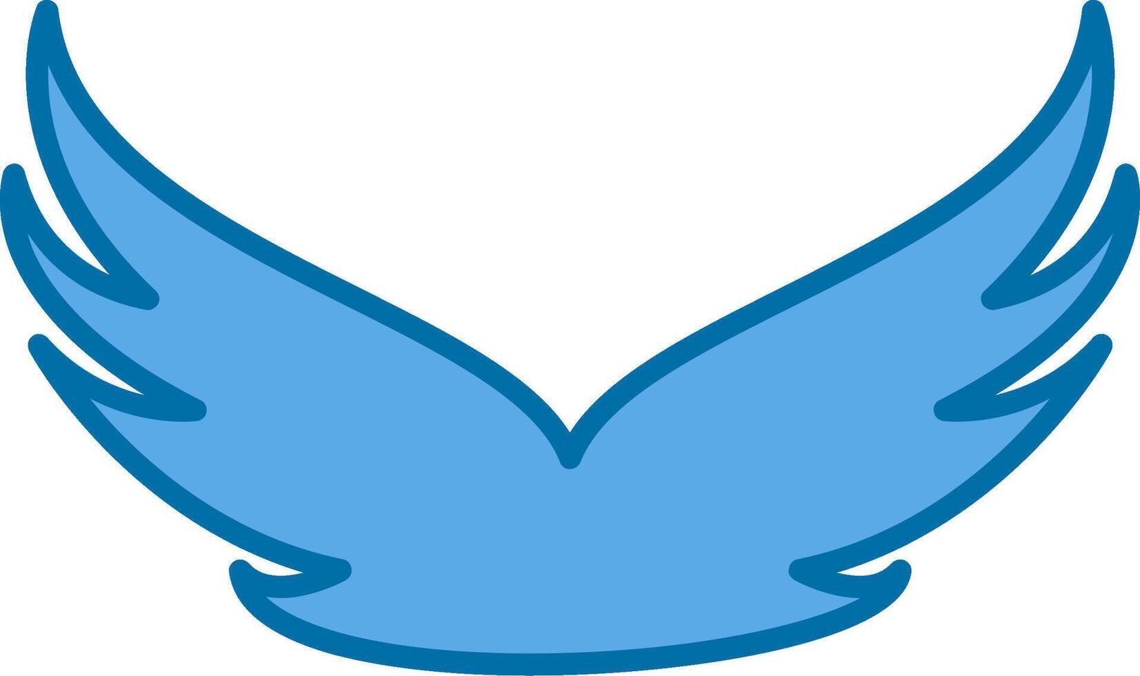 ailes rempli bleu icône vecteur