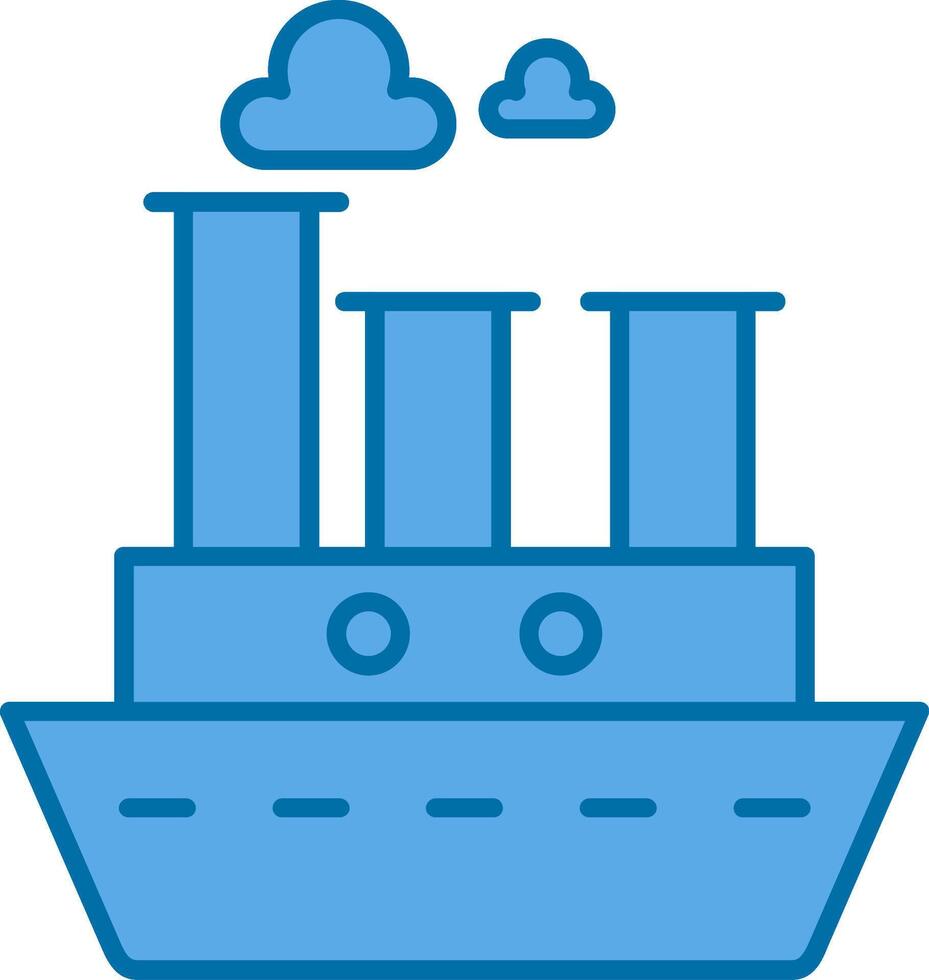 bateau à vapeur rempli bleu icône vecteur