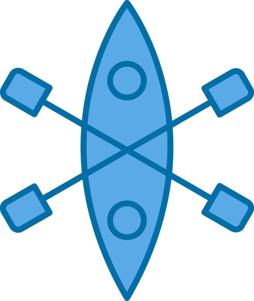 kayak rempli bleu icône vecteur