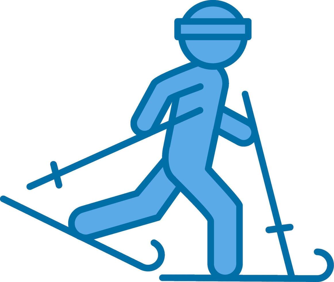 ski rempli bleu icône vecteur