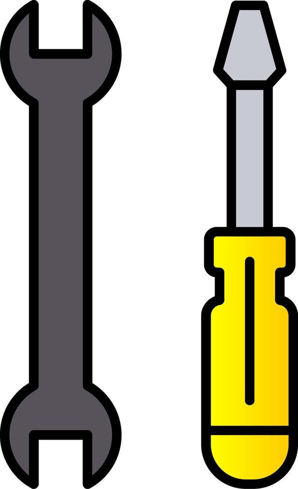 outils ligne rempli pente icône vecteur