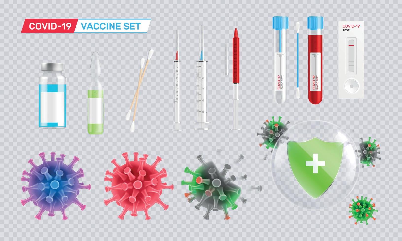 jeu d'icônes de vaccin contre le coronavirus vecteur