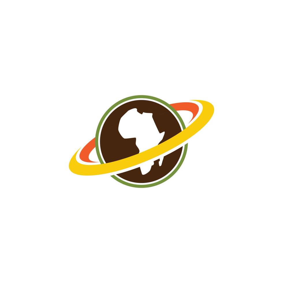 logo de la planète africaine vecteur