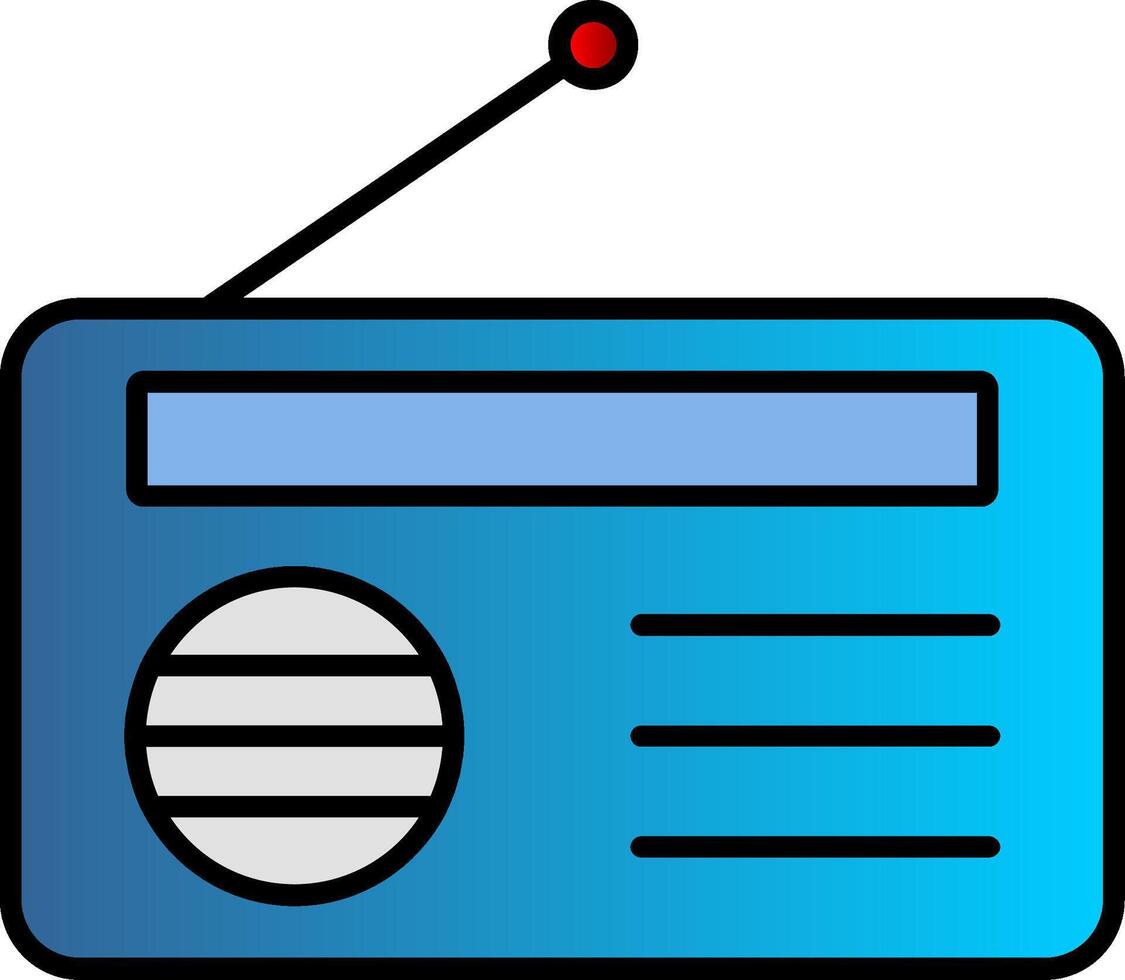 radio ligne rempli pente icône vecteur