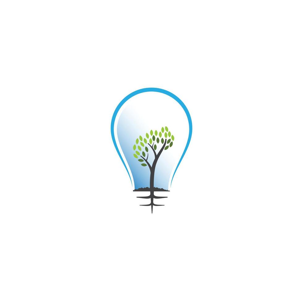 lampe arbre logo vecteur