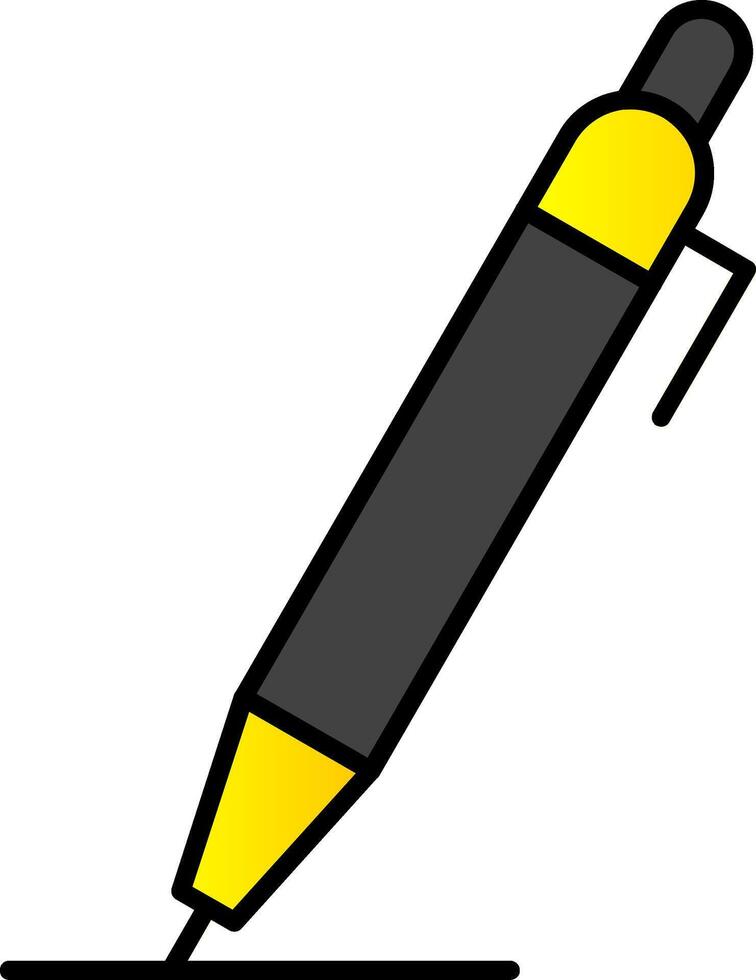 stylo ligne rempli pente icône vecteur