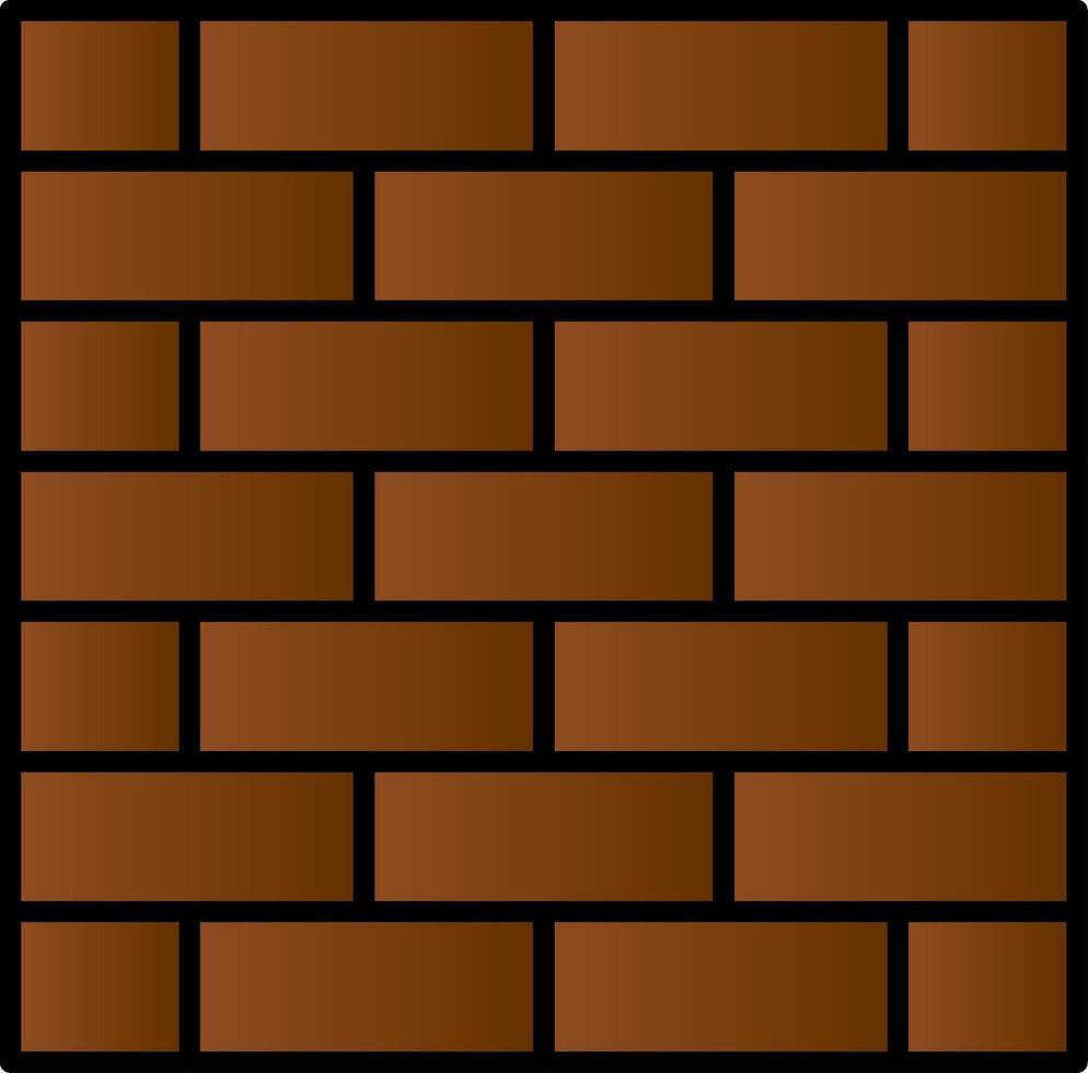 mur de briques ligne rempli pente icône vecteur