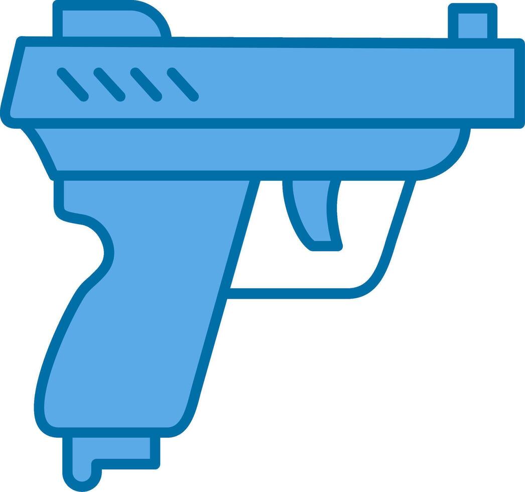 pistolet rempli bleu icône vecteur