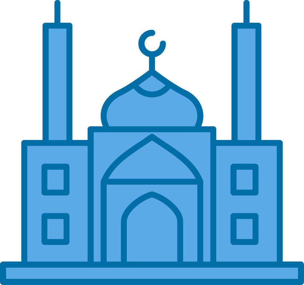 mosquée rempli bleu icône vecteur