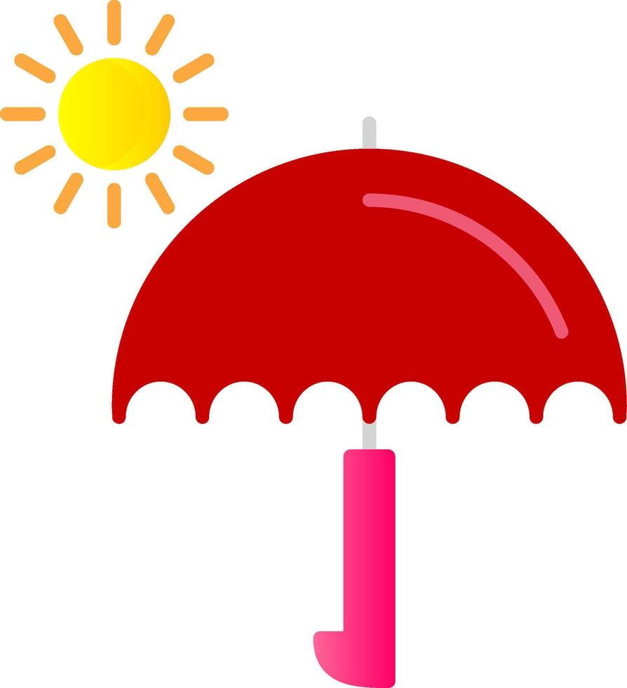 parapluie plat pente icône vecteur