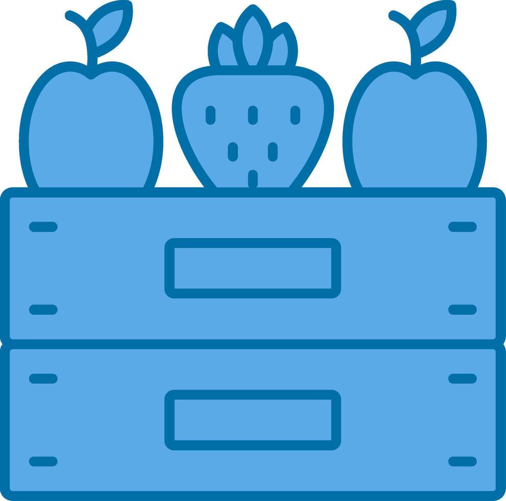 fruit boîte rempli bleu icône vecteur