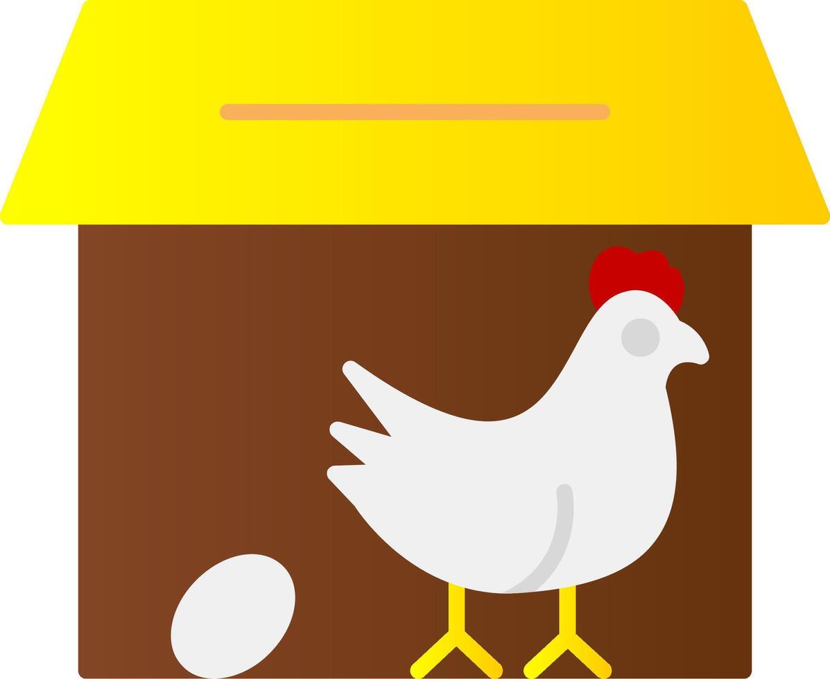 poulet coopérative plat pente icône vecteur