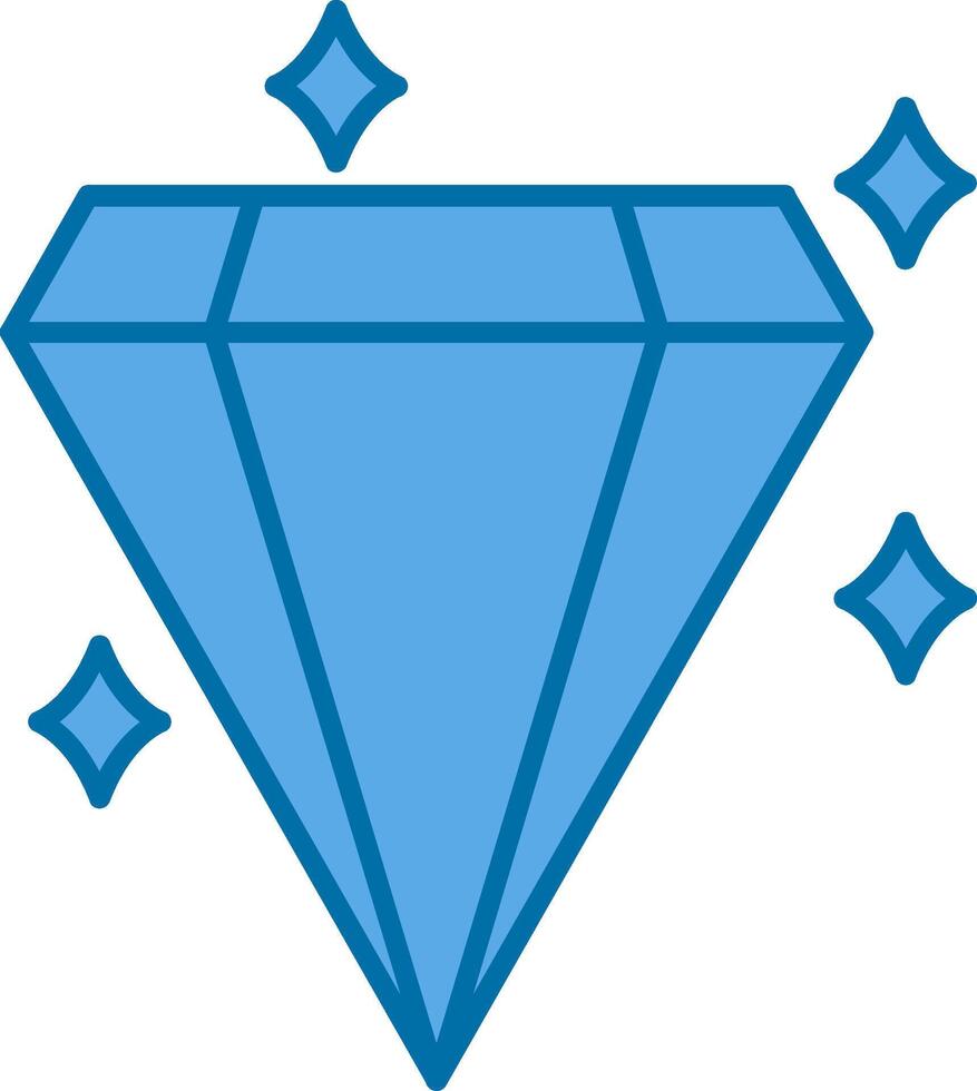 diamant rempli bleu icône vecteur