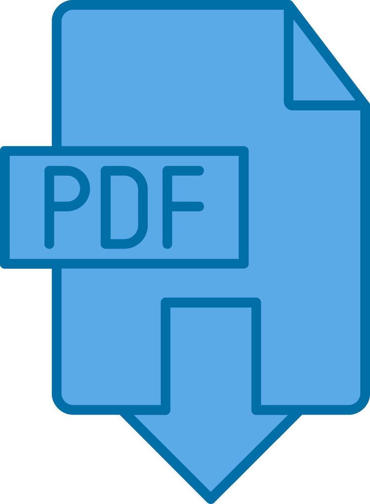 Télécharger pdf rempli bleu icône vecteur