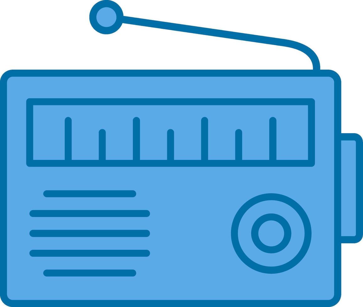 radio rempli bleu icône vecteur