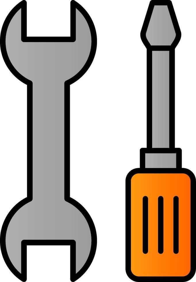 outils ligne rempli pente icône vecteur