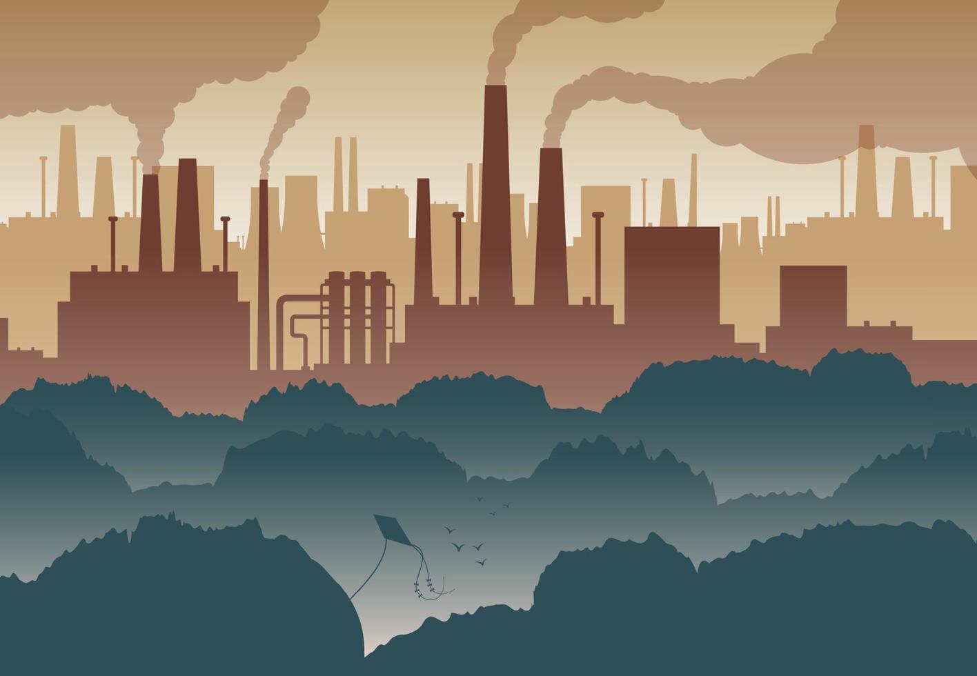 illustration de la pollution atmosphérique vecteur