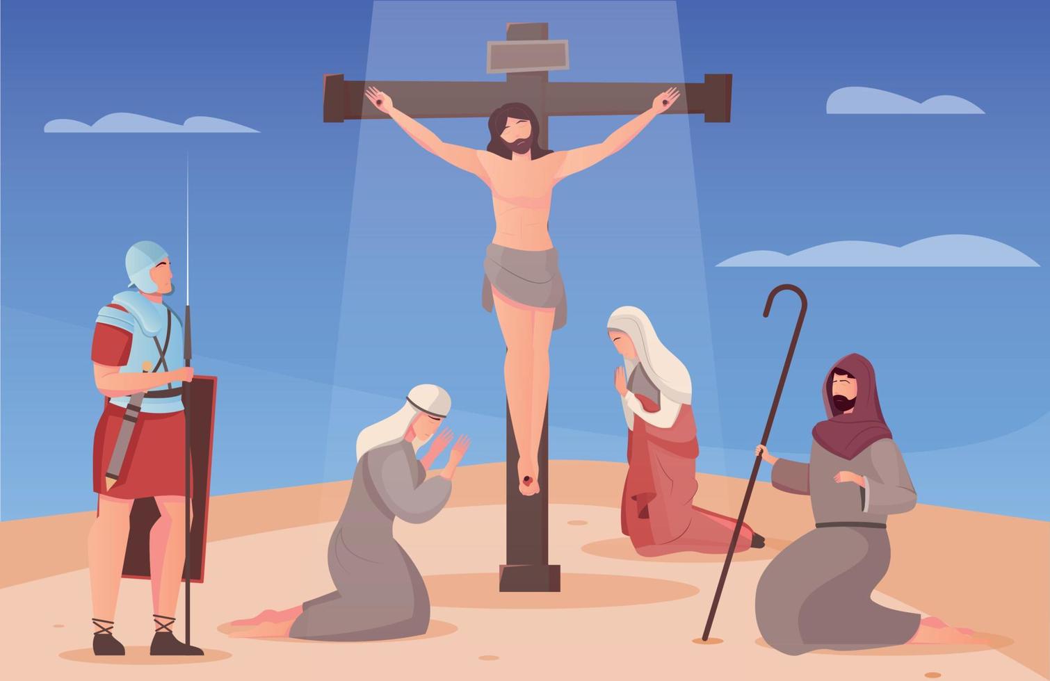 illustration de jésus crucifié vecteur