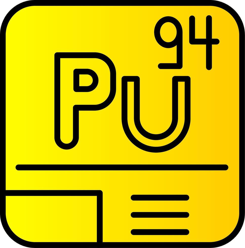 plutonium ligne rempli pente icône vecteur