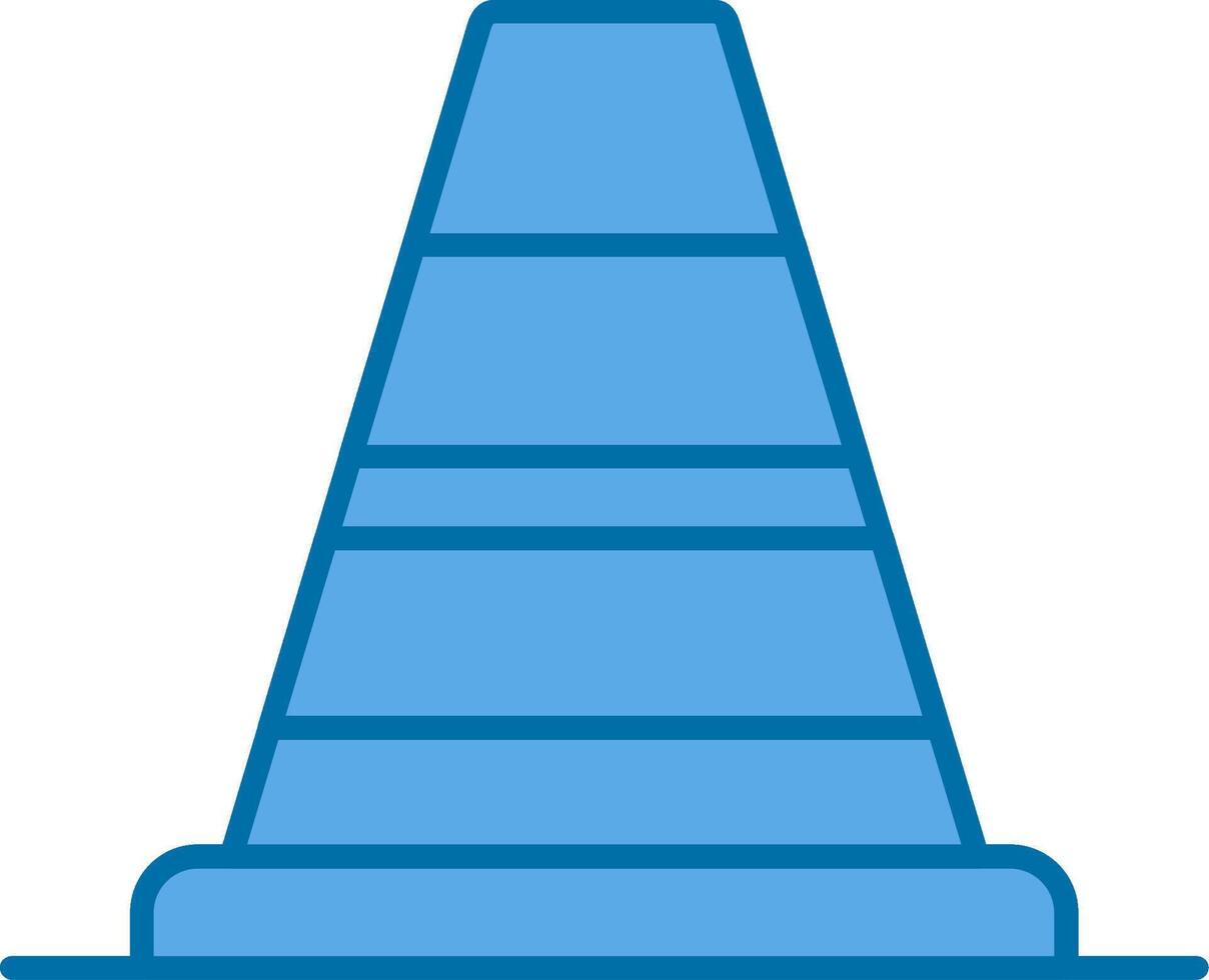 cônes signal rempli bleu icône vecteur