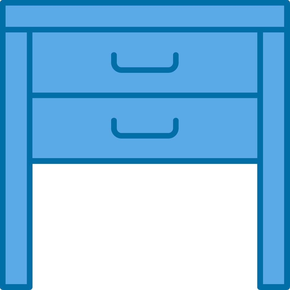 côté table rempli bleu icône vecteur