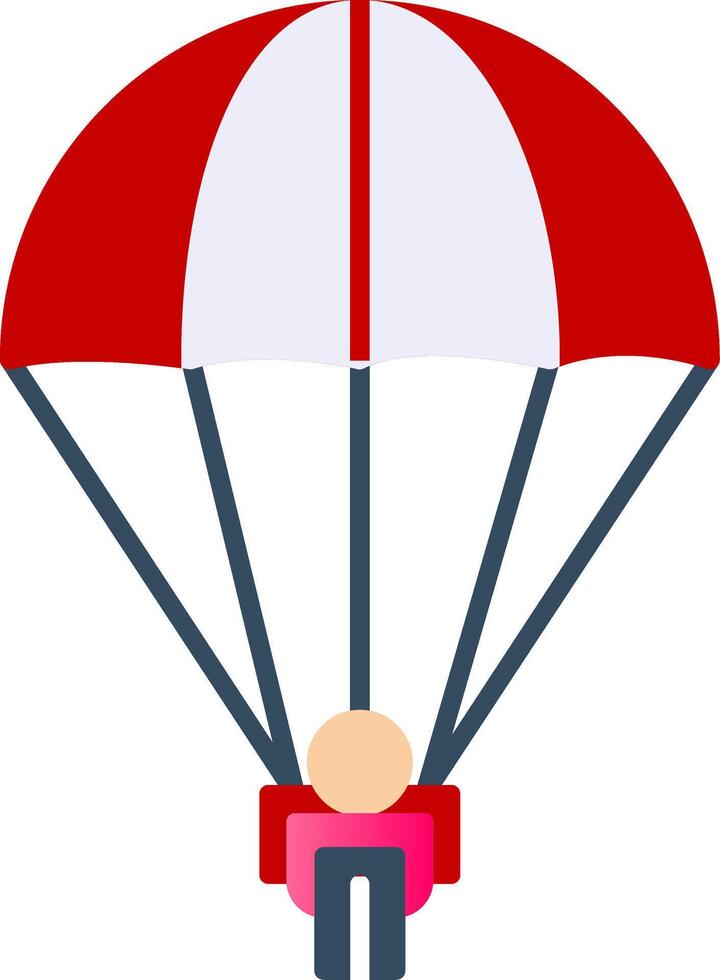 le parachutisme plat pente icône vecteur