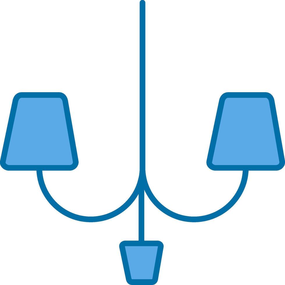 lampe rempli bleu icône vecteur