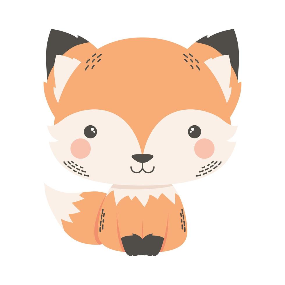 personnage de bande dessinée animal renard mignon vecteur