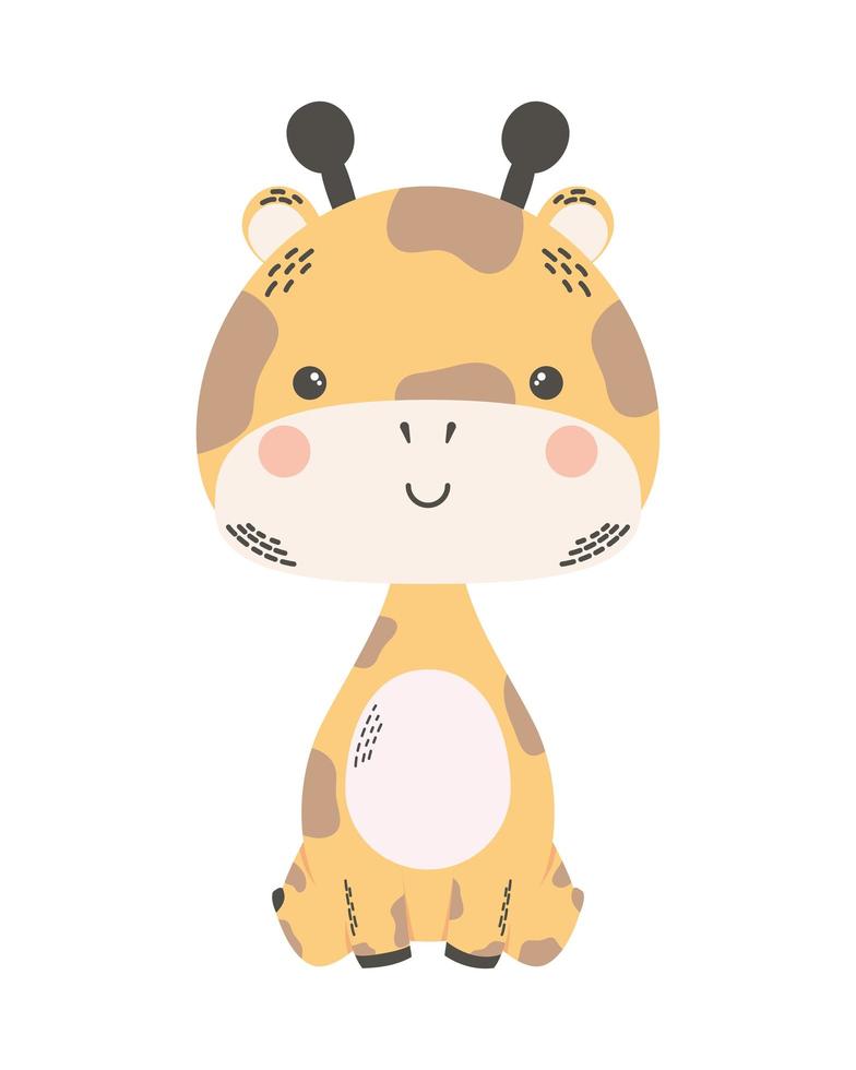 personnage de bande dessinée animal girafe mignon vecteur