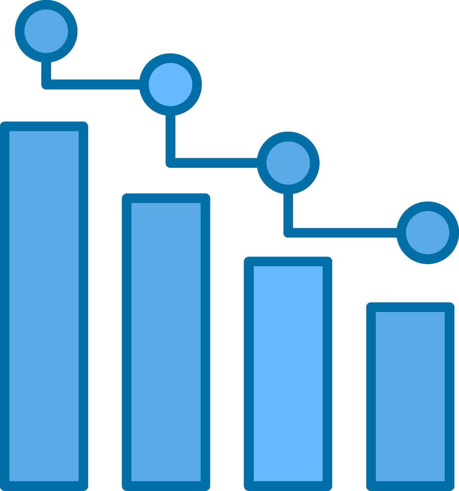 Statistiques rempli bleu icône vecteur