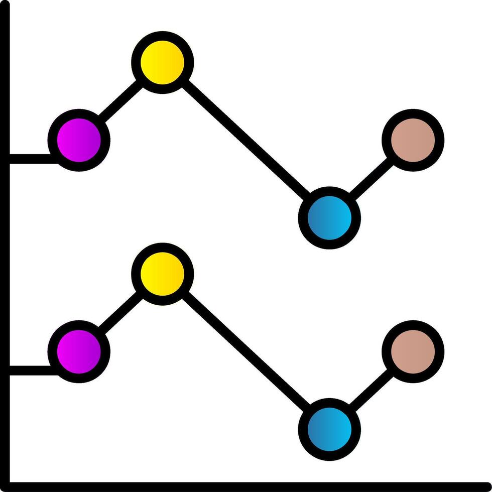 ligne graphique ligne rempli pente icône vecteur