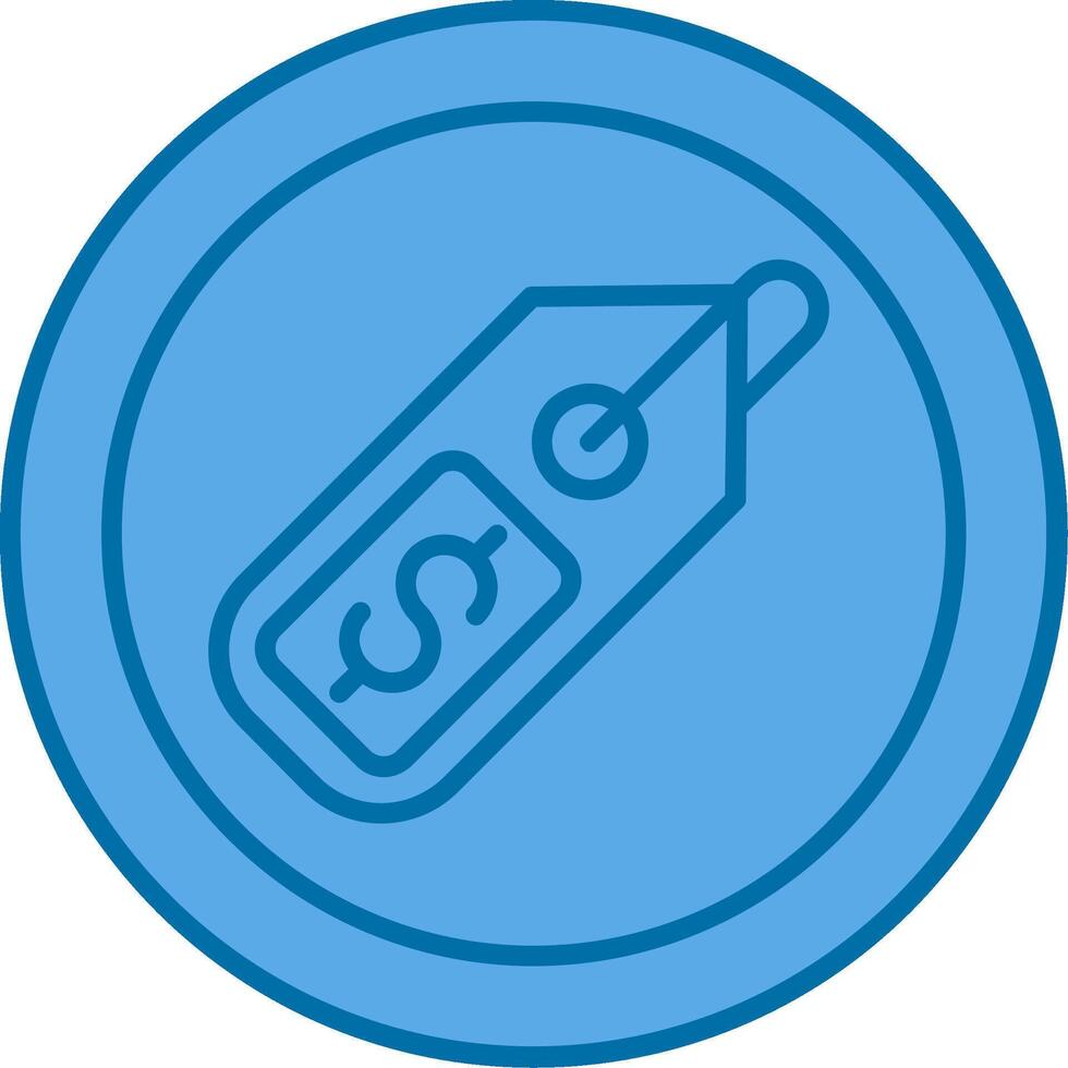étiquette rempli bleu icône vecteur