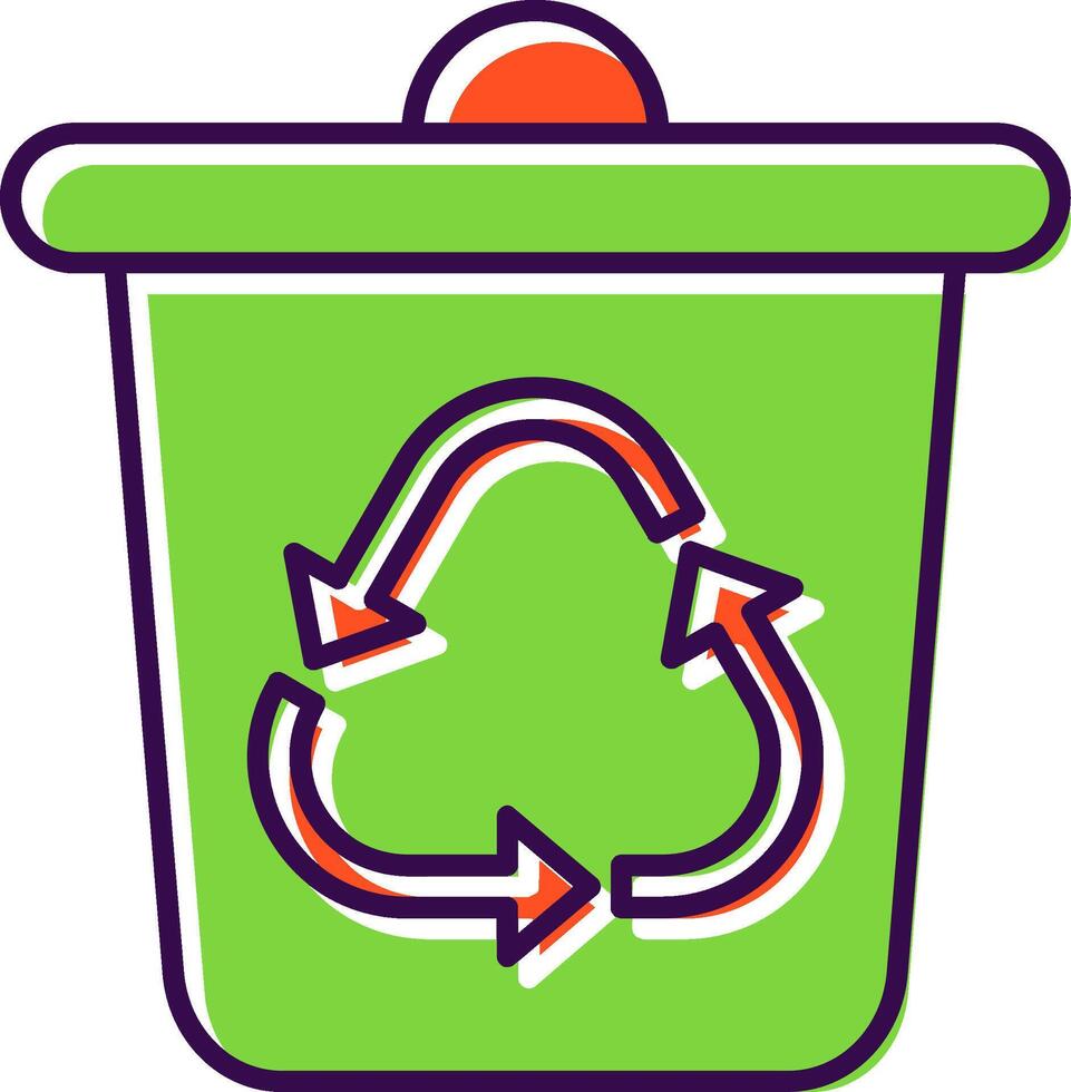 recycler poubelle rempli icône vecteur