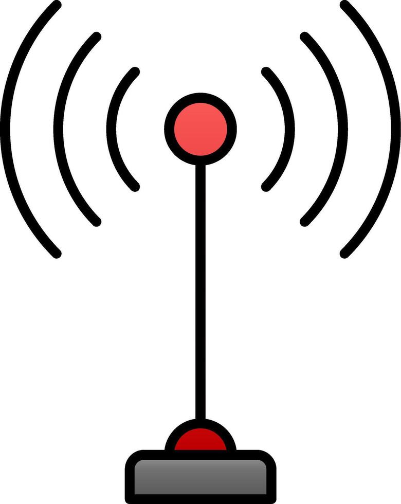 antena ligne rempli pente icône vecteur