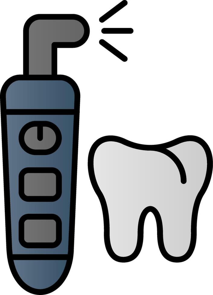 dentaire irrigateur ligne rempli pente icône vecteur