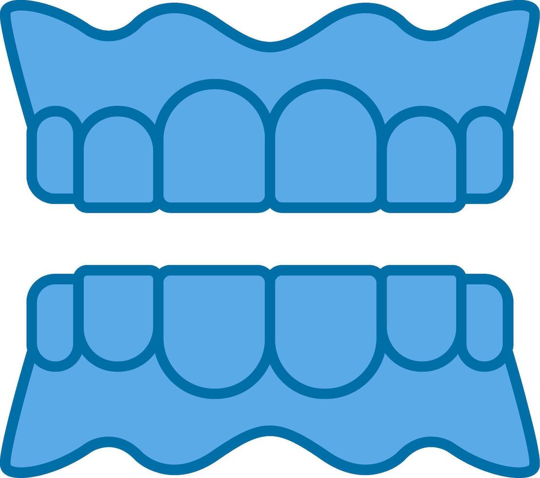 dentier rempli bleu icône vecteur