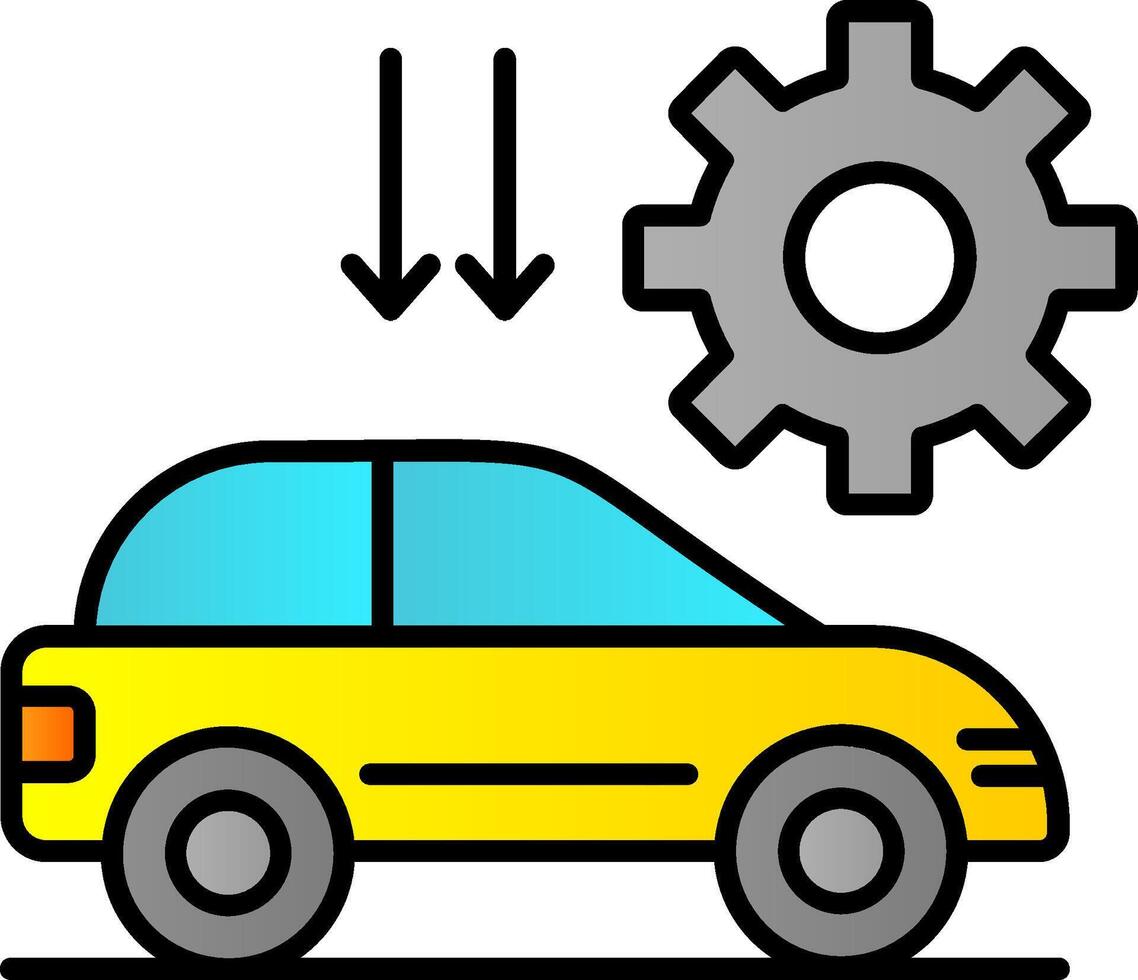 voiture réglage ligne rempli pente icône vecteur