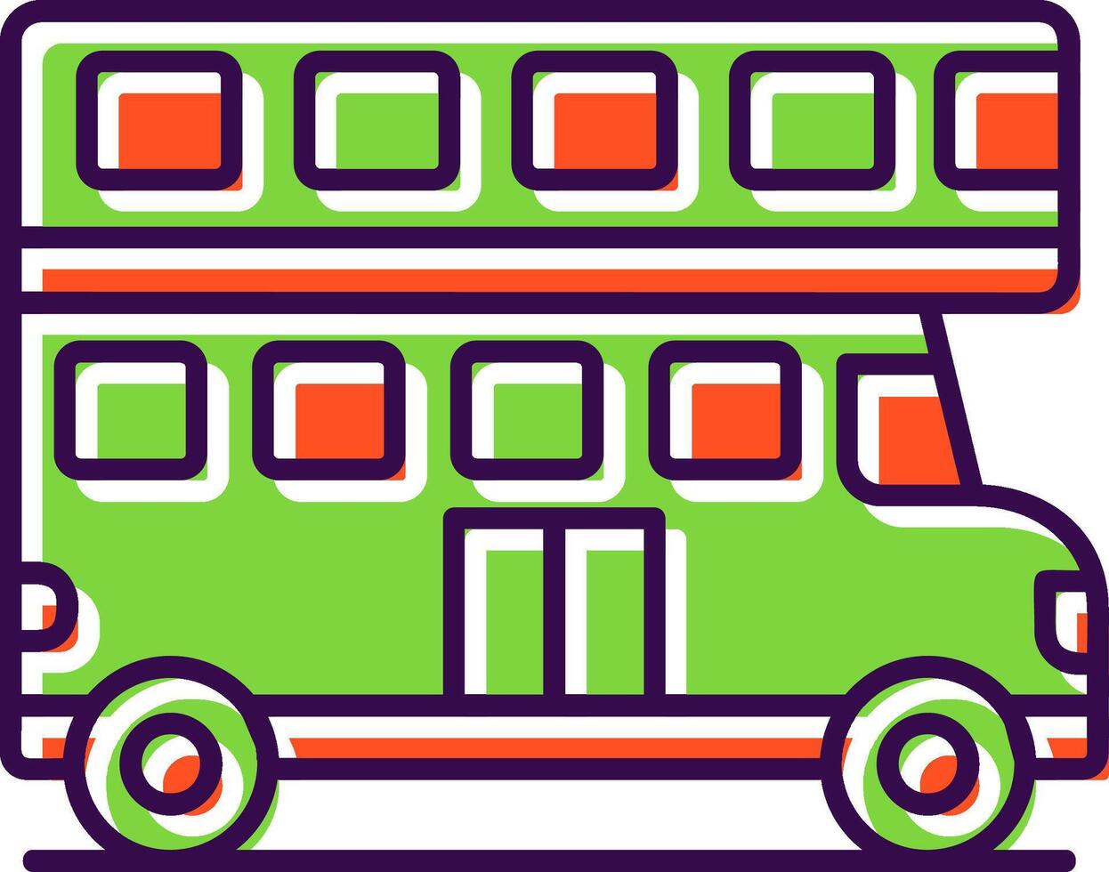 double autobus rempli icône vecteur