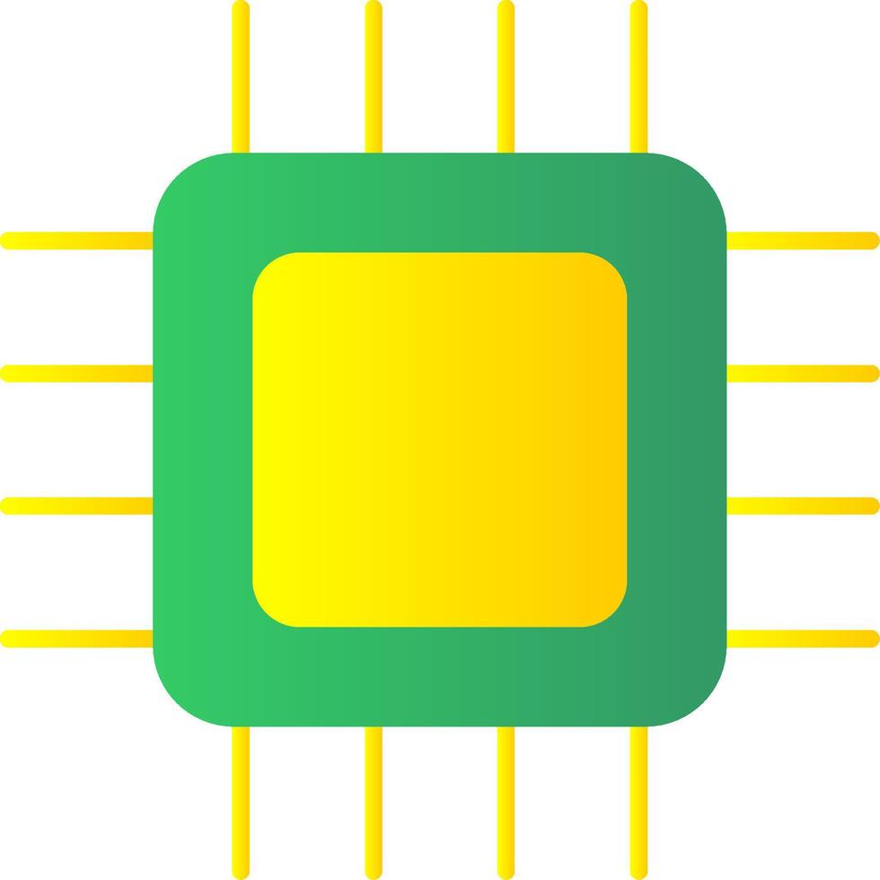 CPU plat pente icône vecteur