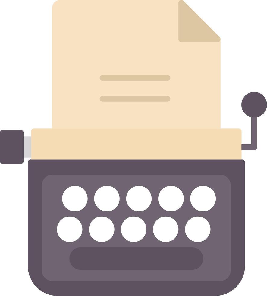 machine à écrire plat pente icône vecteur