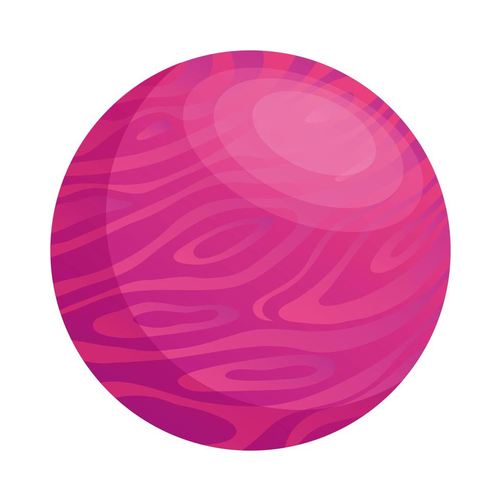 icône de style isolé rose planète espace vecteur