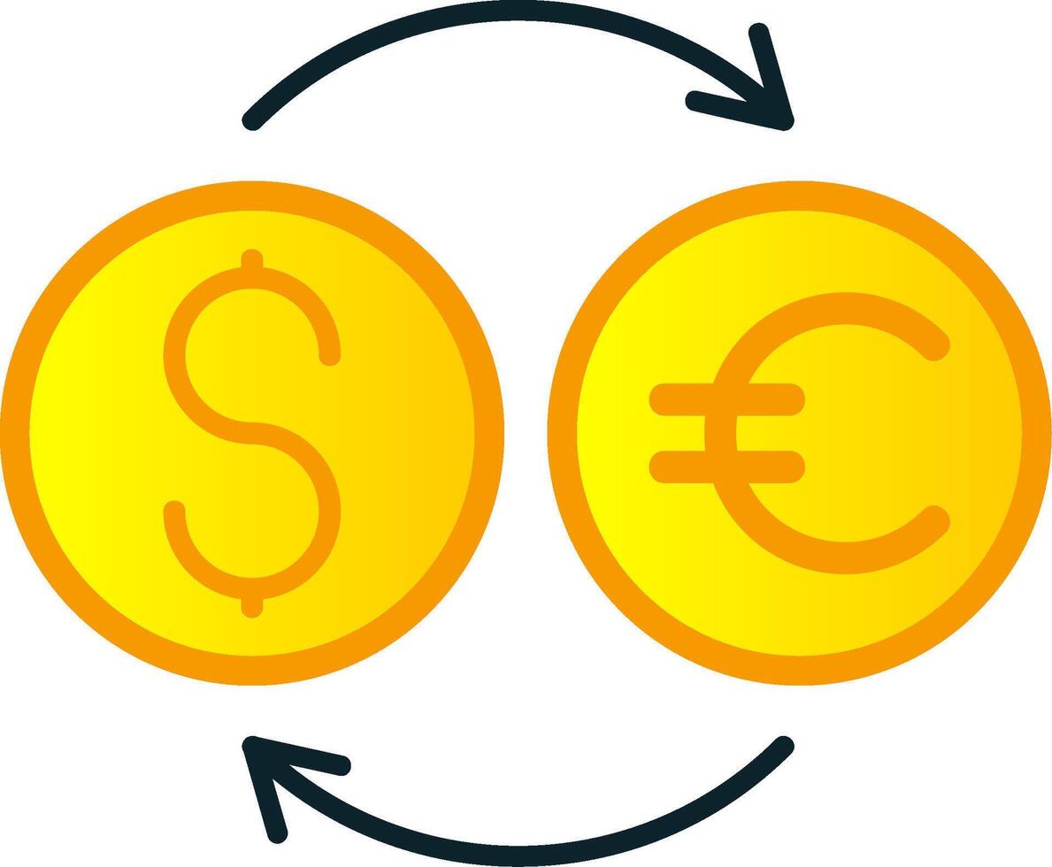 argent échange plat pente icône vecteur