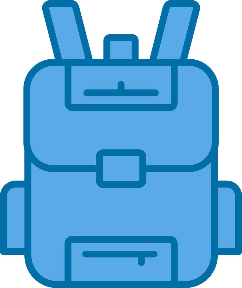 sac à dos rempli bleu icône vecteur