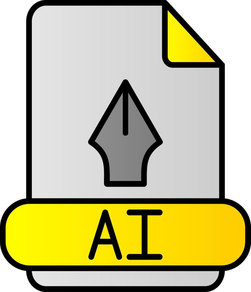 ai ligne rempli pente icône vecteur