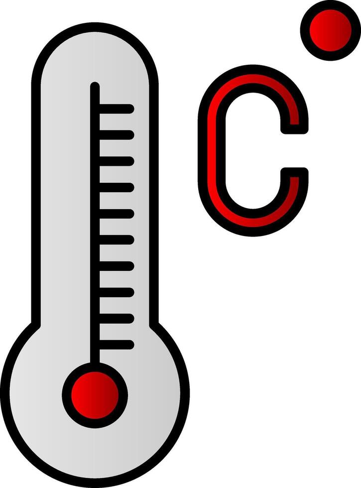 celsius ligne rempli pente icône vecteur