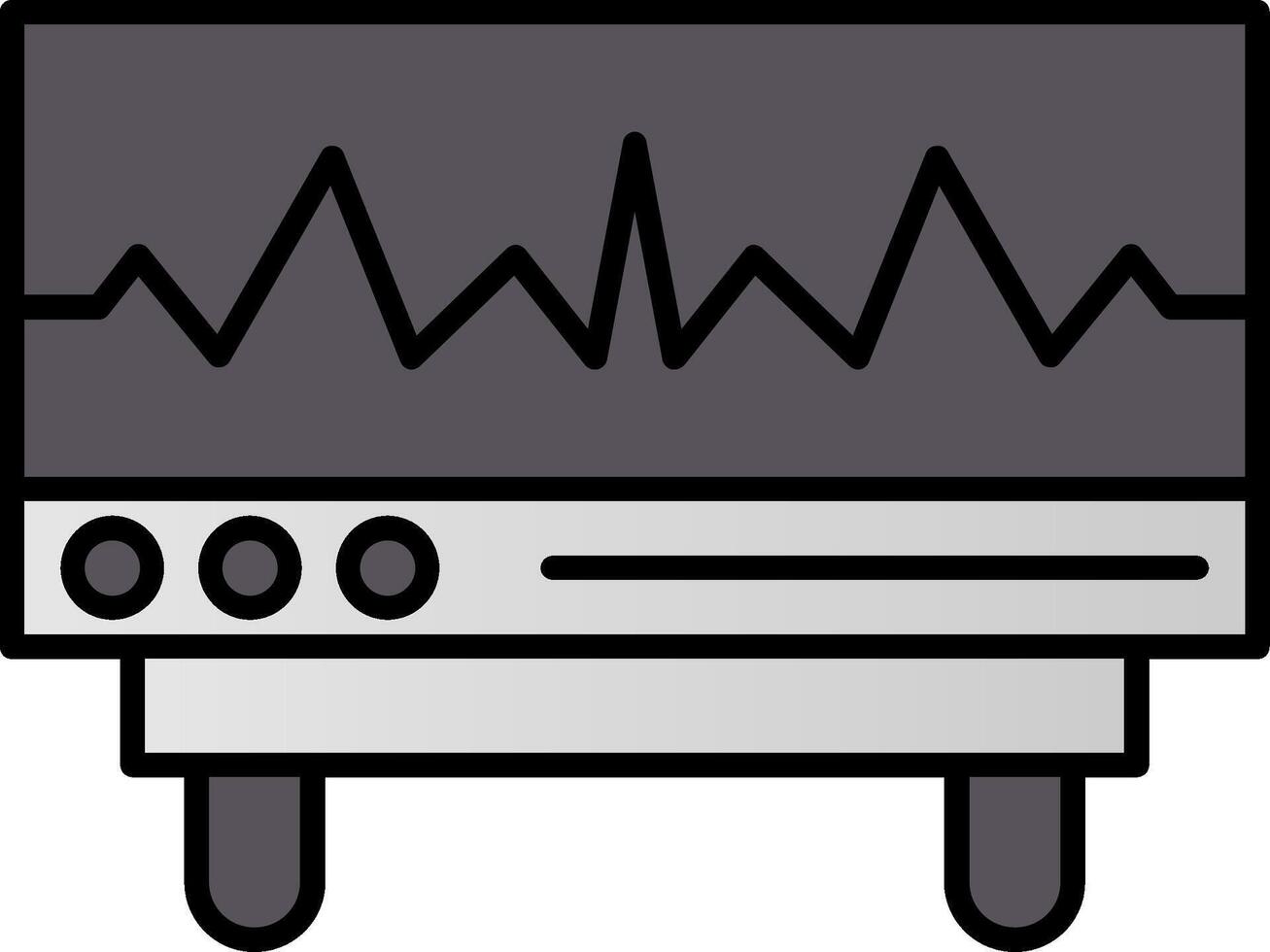 cardiogramme ligne rempli pente icône vecteur