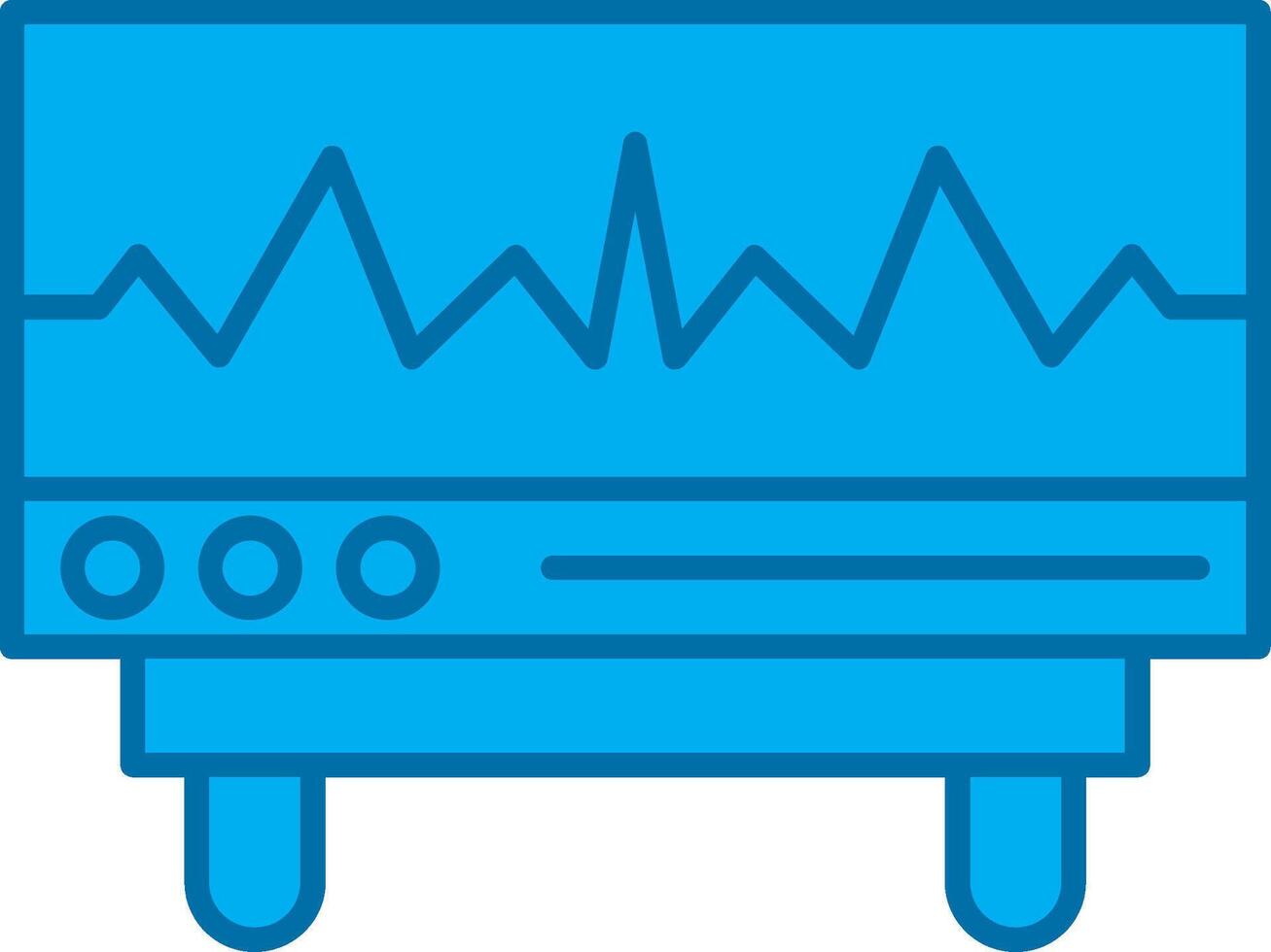 cardiogramme rempli bleu icône vecteur